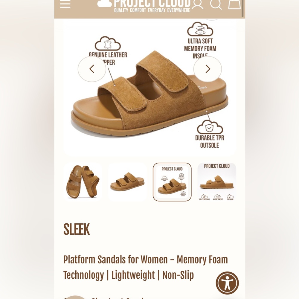 Project Cloud slides SLEEK.A suede 7.5 - Picture 3 of 8
